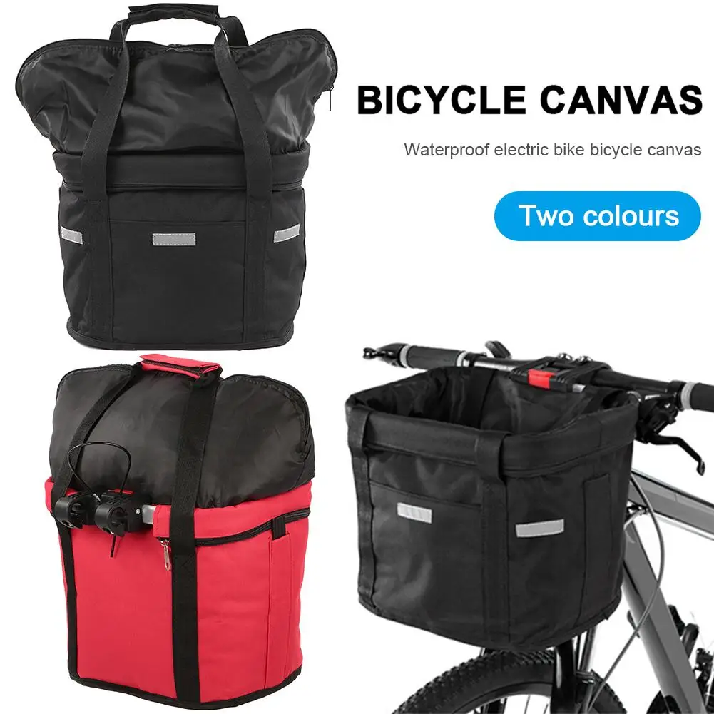 Waterproof Bicycle Basket Carrier Bag Bike Handlebar Mount for Electric Scooter Mountain Pouch Cycling | Спорт и развлечения