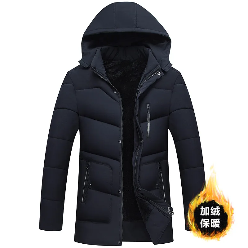 

2019 Winter New Style Deconstructable Mid-length Men Hooded down Jacket Cotton-padded Clothes-Slim Fit Versatile Cotton-padded C