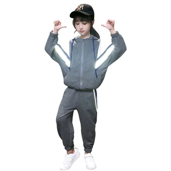 

Girls Clothes Reflective Suits Children Boy Spring Autumn Fashion Clothing Sets Sport Hoodies Boys Teens Outfit Sets 4-13 Years