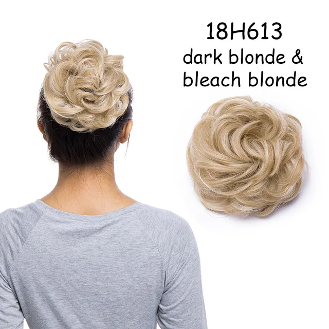 BENEHAIR Messy Hair Bun Scrunchy Curly Hair Chignon Women Chignon Synthetic Hair Extensions Updo Donut Hairpieces Fake Hair 18H613