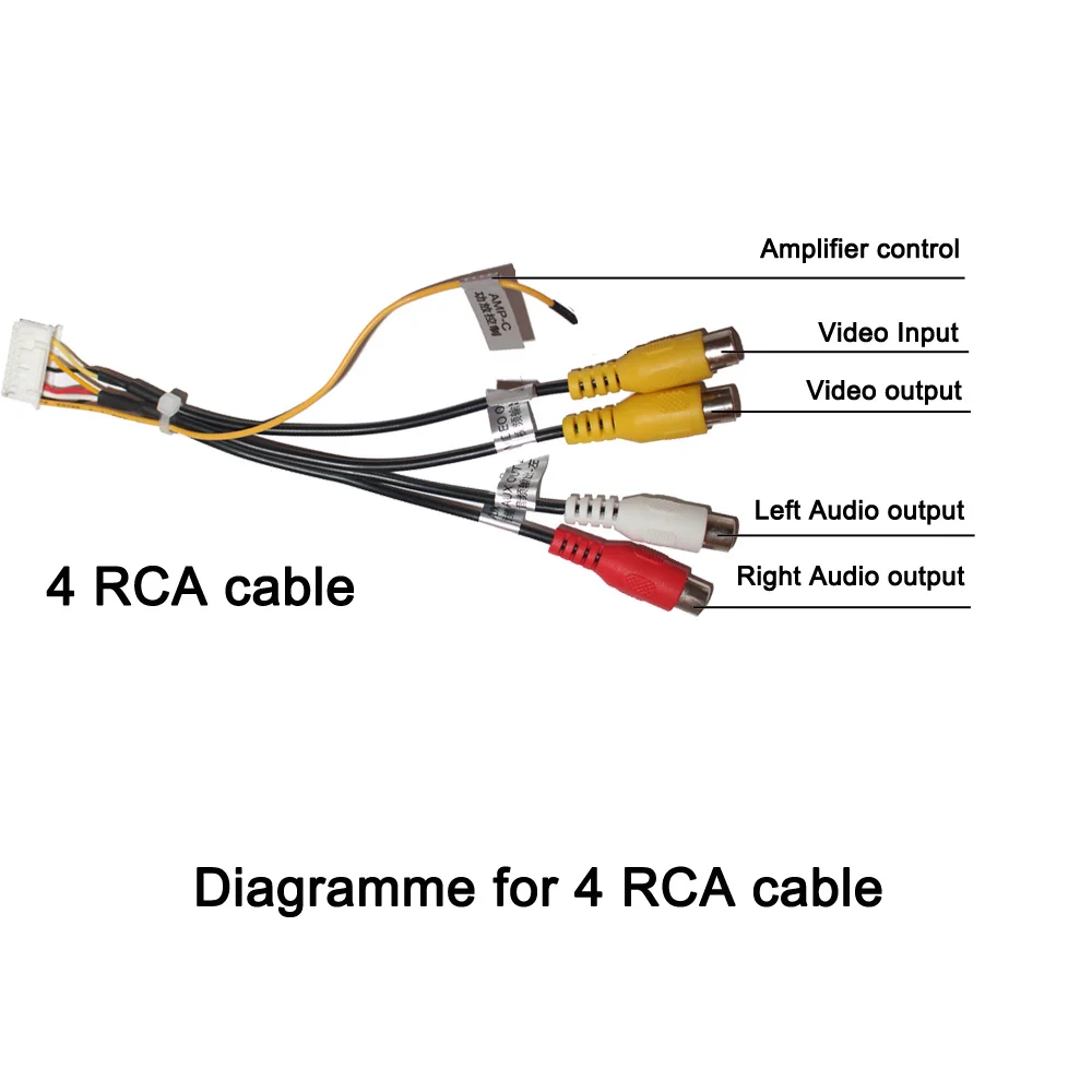 HACTIVOL 20 Pin разъем автомобиля стерео радио RCA Выход AUX жгута проводов разъем адаптера сабвуфер USB, камера, gps антенна - Название цвета: 4 RCA Cable