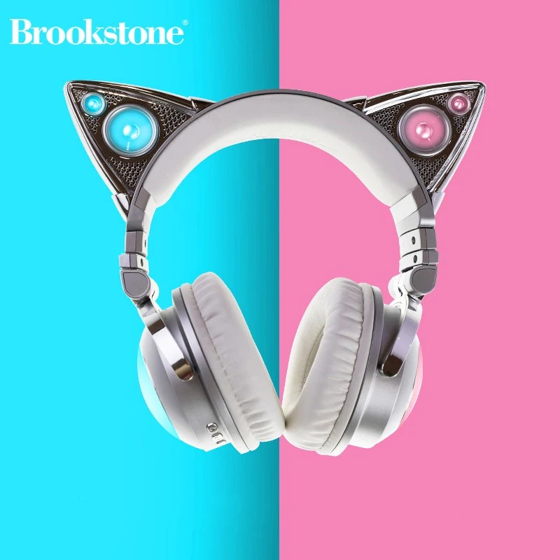 BROOKSTONE ARIANA GRANDE CAT EAR WIRELESS HEADPHONES ,