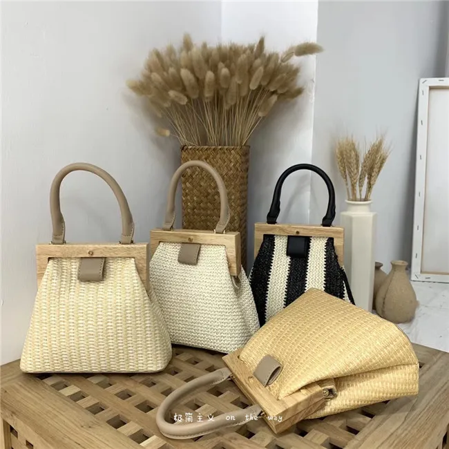 

Summer Beach Bags for Women 2019 Korean Bag Designer Bags Famous Brand Women Bags Yellow Straw Hand Bag Purse Beauty Hot New