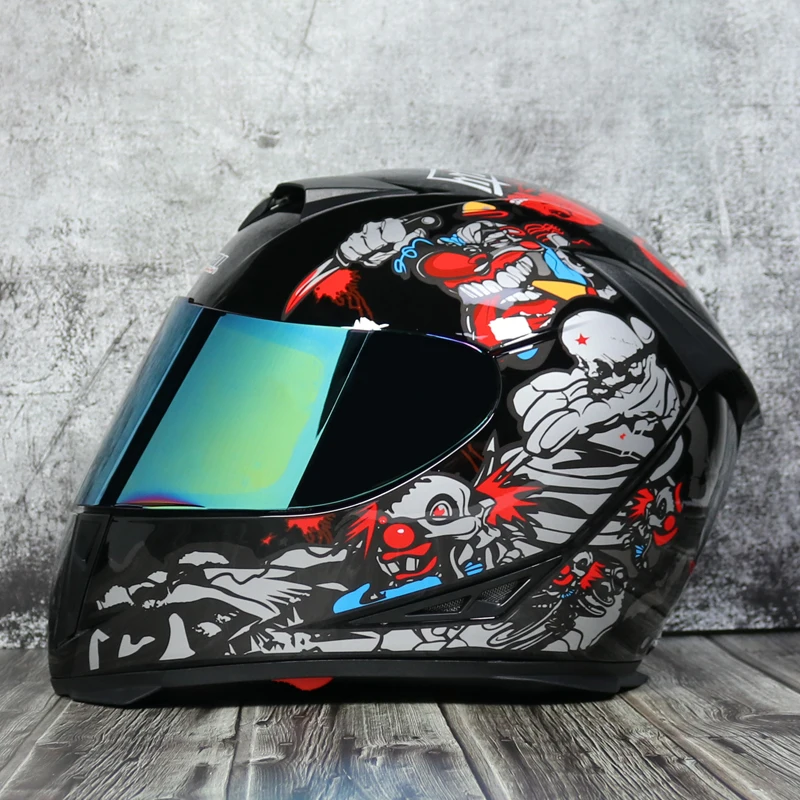 Полнолицевой мотоциклетный шлем capacete Профессиональный гоночный шлем каска точка Радужный оттенок мотоциклетный кросс-кантри тур - Цвет: 6