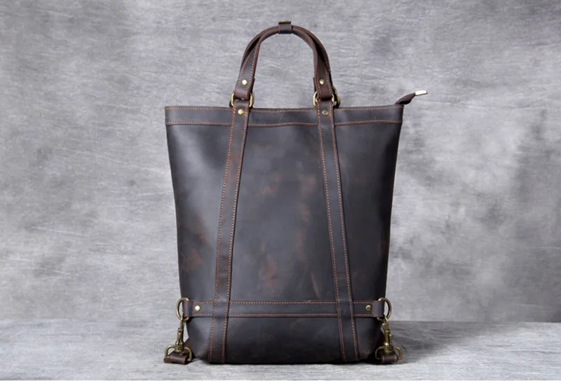 Woosir Leather Tote Backpack