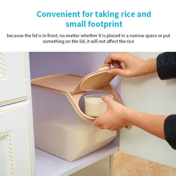 

Transparent Food Grade PP Rice Storage Box Sealed Moisture-proof Home Kitchen Food Grain Storage Container Dispenser Flip Cover