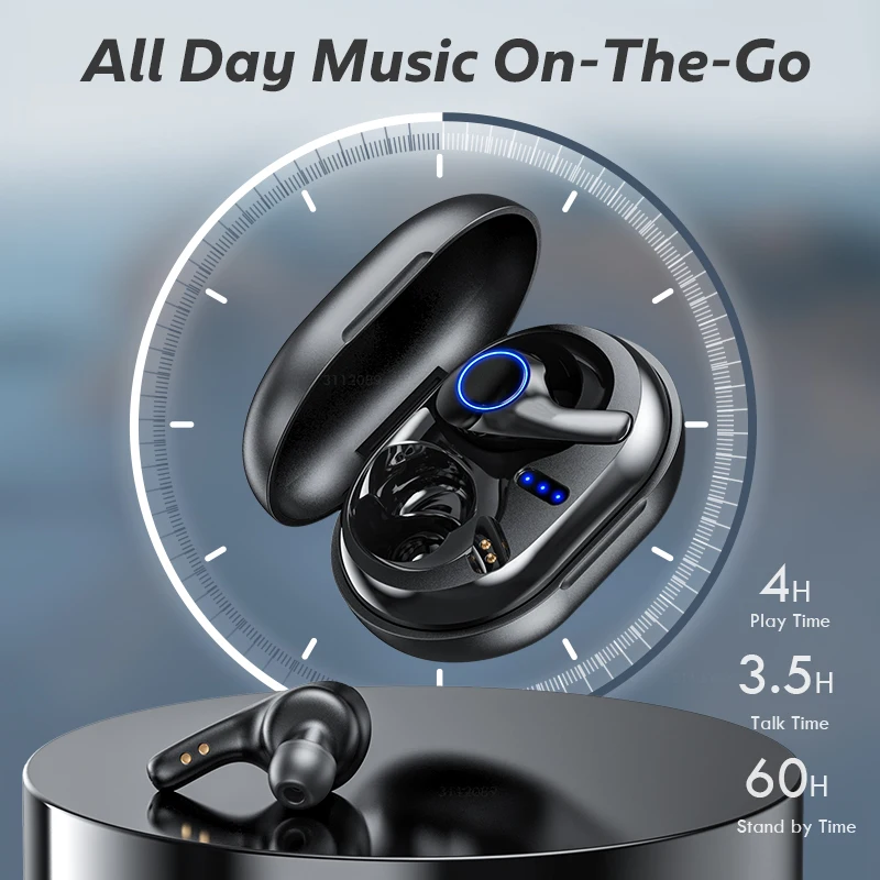 TWS Ture Wireless Earphones Bluetooth Headphones with Mic Touch Control Wireless Earbuds Noise Reduction IPX5 Waterproof Headset