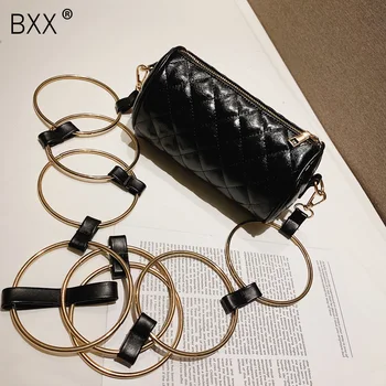 

[BXX] Round Ring Shape PU Leather Crossbody Bags For Women 2020 Spring Fashion Shoulder Messenger Bag Lady Travel Handbags HK561