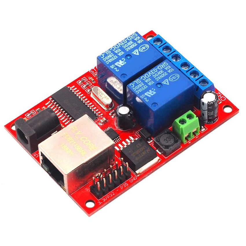 2 канала Ethernet триггерный релейный модуль DC 5 V-12V сети IP веб-релейный контроллер