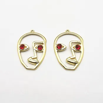 

New arrival! 42x28mm 50pcs Zinc Alloy Face shape charm for Earring DIY Making parts, Jewelry Accessories Findings & Component
