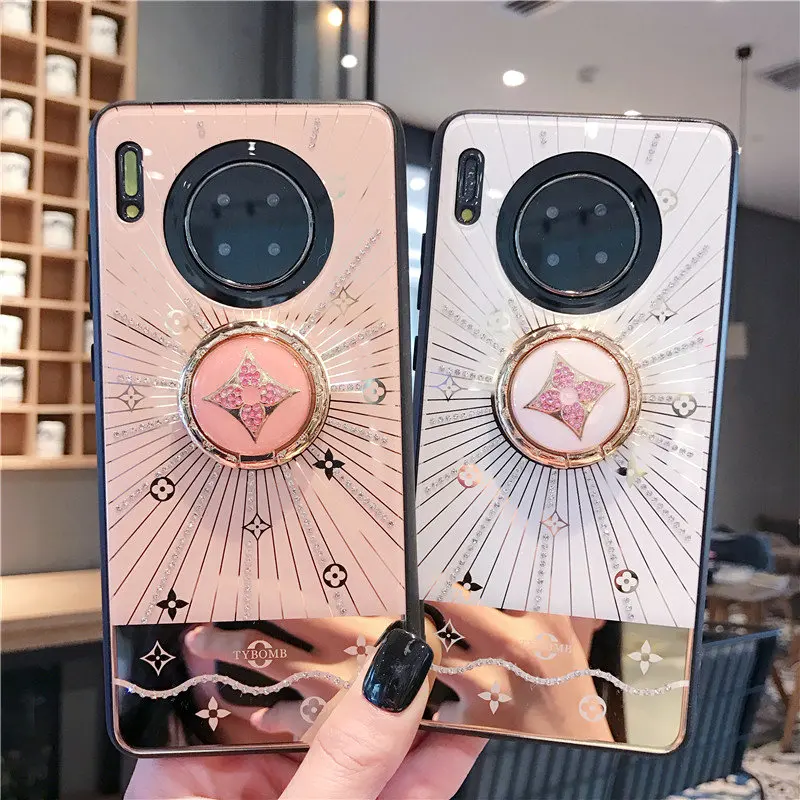 Fashion Luxury Diamond Phone Case For Huawei P30 Pro P20 Lite With Finger Ring Stand Mate 30 20 Back Cover |
