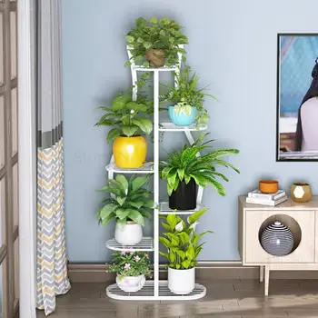 

Flower Shelf Indoor Plant Frame Living Room Wrought Iron Flower Pot Rack Floor Type Rack Modern Minimalist Balcony Decoration Fr