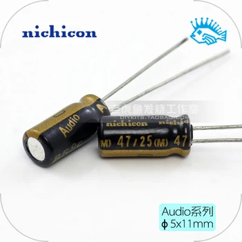 

10 pcs 47uF 25V audio electrolytic capacitor nichicon Audio series original authentic 5x11mm