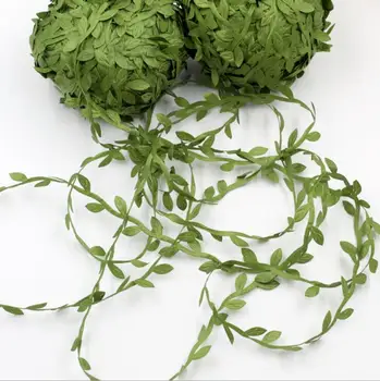 

10 Meter Silk Leaf-Shaped Handmake Artificial green Leaves For Wedding Decoration DIY Wreath Gift Scrapbooking Craft Fake Flower