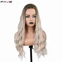 FAVE Омбре, с темными корнями коричнево-русые скрученные косы синтетические парики для черных женщин средняя часть длинные натуральные волнистые волосы парик 24 дюйма