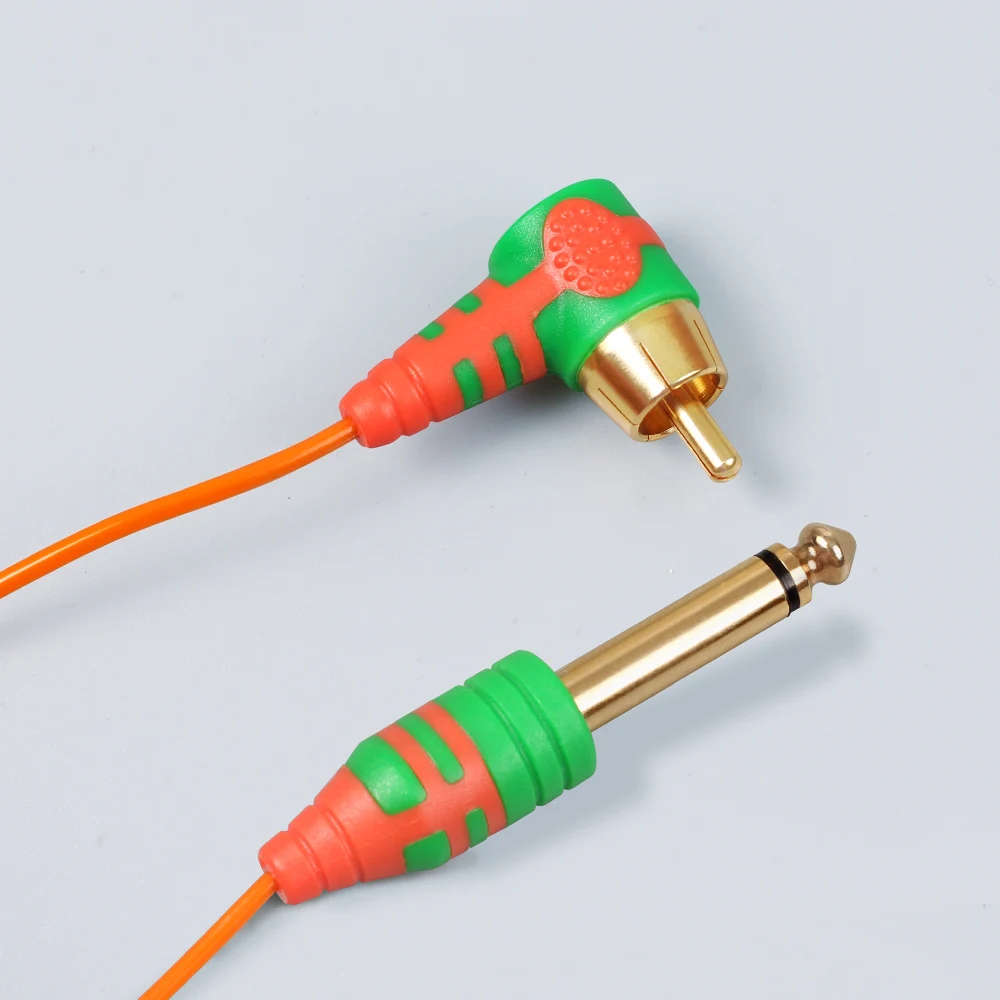 Skup Silikonowy przewód do tatuażu RCA 2m przewód zaciskowy gumy do pióro tatuażowe drutu maszyny zasilacz do tatuażu