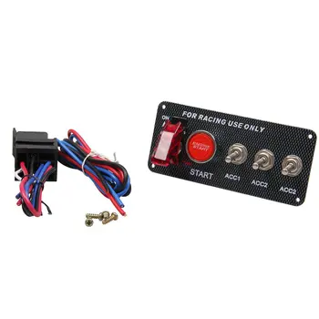 

Car Tuning Supplies Ignition Switch 12V Engine Start Button Switch Carbon Fiber Panel Car Modification Accessories