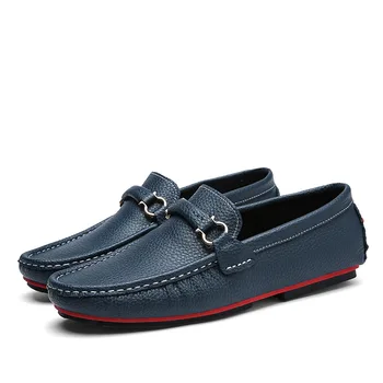 

Chaussure Men Shoes Cowhide Crocodile Pattern Slip-on Zapatos De Hombre Genuine Leather Loafers Cow Leather Summer Pig Split