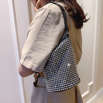 

Brand original design bag for women Handbag 2020 New Fashion Diamond Shoulder Messenger Bag Simple Bucket Bag