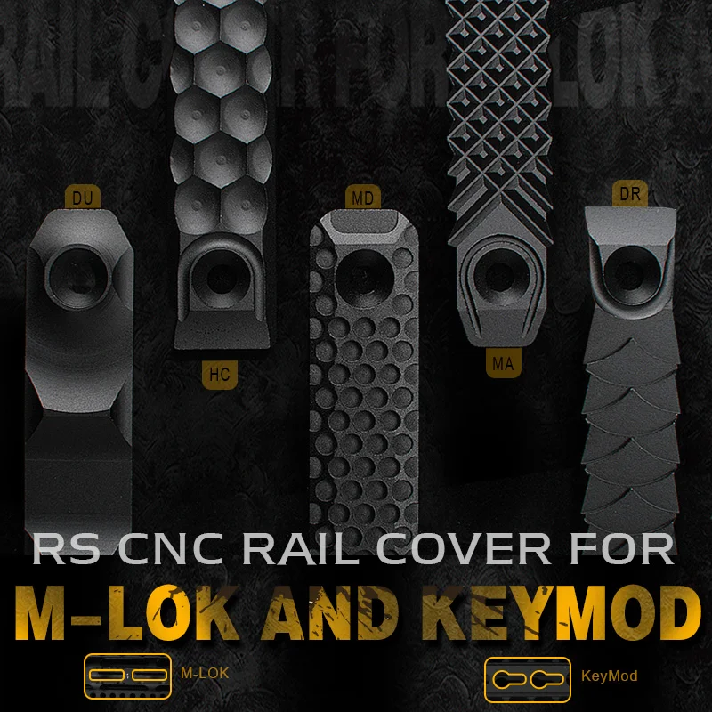 

Aluminum Alloy RS CNC Handguard Rail Cover For M-lok and Keymod Long and Short Version Railscales Hunting Softair Gun Accessory