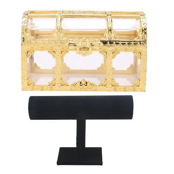 

T-Shaped Velvet Display Unit for Bracelets and Watches Black & Mini Jewelry Box Candy Ring Earrings Necklace Case