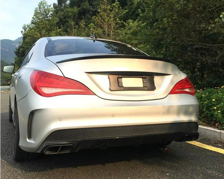 Задний спойлер с выхлопными наконечниками для Mercedes CLA Class W117 CLA260 CLA45 2013- PP плавники диффузор пластина