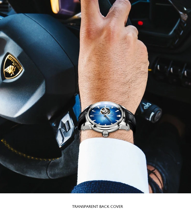 men wrist watch, automatic watches PONIGER luxury brand mens dress waterproof wristwatch self wind mechanical reloj hombre new