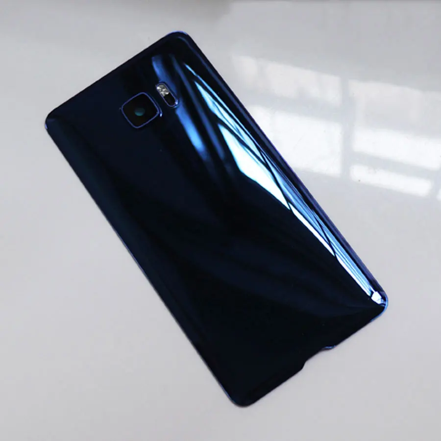 Материал стекло для htc U Ultra U1 задняя панель Задняя Крышка батарейного отсека+ камера Запчасти для объективов - Цвет: Sapphire Blue