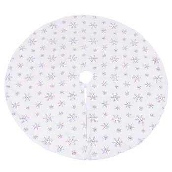 

48 Inch Large Christmas Tree Skirt Thick Snowy White Layers Xmas Tree Skirt for Xmas Holiday Party Home Ornaments