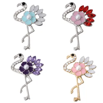 

5pcs/lot New Snap Jewelry Rhinestone Animals 18mm Metal Snap Buttons Fit Snap Button Bracelet Necklace for Women Jewelry