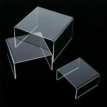 

3pcs Acrylic Detachable Ladder Frame Perfume Jewelry Display Rack Transparent Ladder Shelf Store Display Tools
