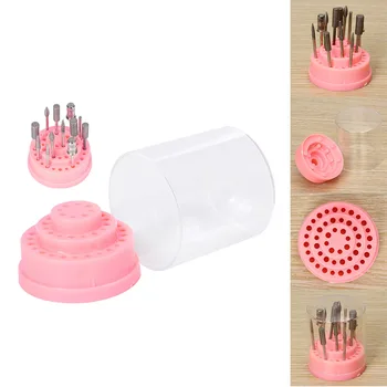 

Newly 48 Holes Nail Drill Bit Holder Display Stand with Acrylic Cover Container Storage Box Manicure Tool CLA88