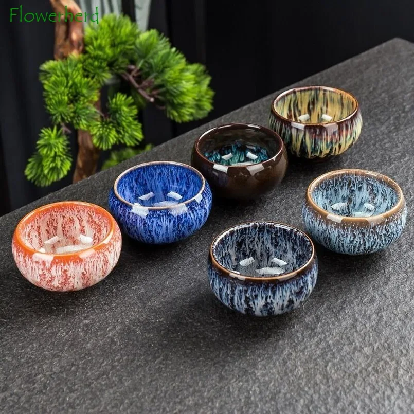 85ml Tea Set Teaware  Tea Set Cup Ceramic Chinese Style Tea Cup Set  Gongfu Tea Set  Colorful Glazed Tea Set