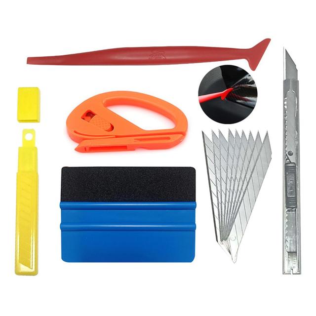 Sale Car Vinyl Wrap Film Squeegee Scraper Tools Vehicle Sticker Installation Kit Cutter Knife Car Styling Auto Accessor