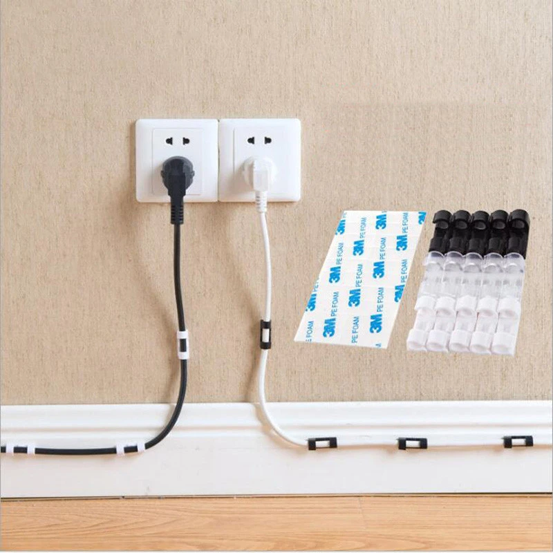 

Cable Organizer Clips Cable Management Desktop & Workstation ABS Wire Manager Cord Holder USB Charging Data Line Bobbin Winder