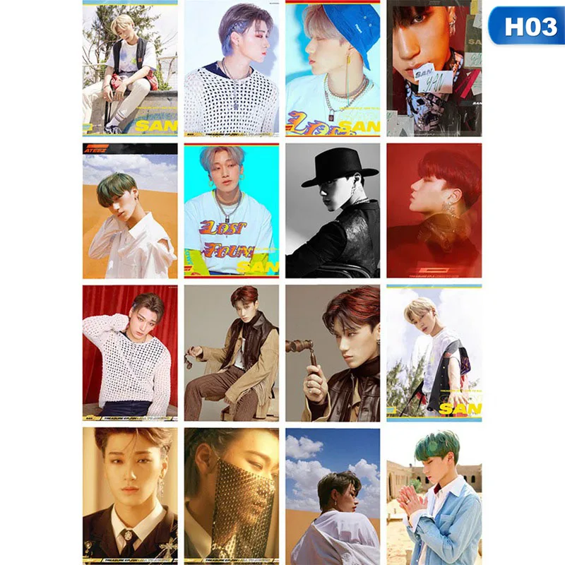 16 шт./компл. Kpop ATEEZ Фотокарта альбом для открыток с фотографией ATEEZ поп ломо карты, Новое поступление