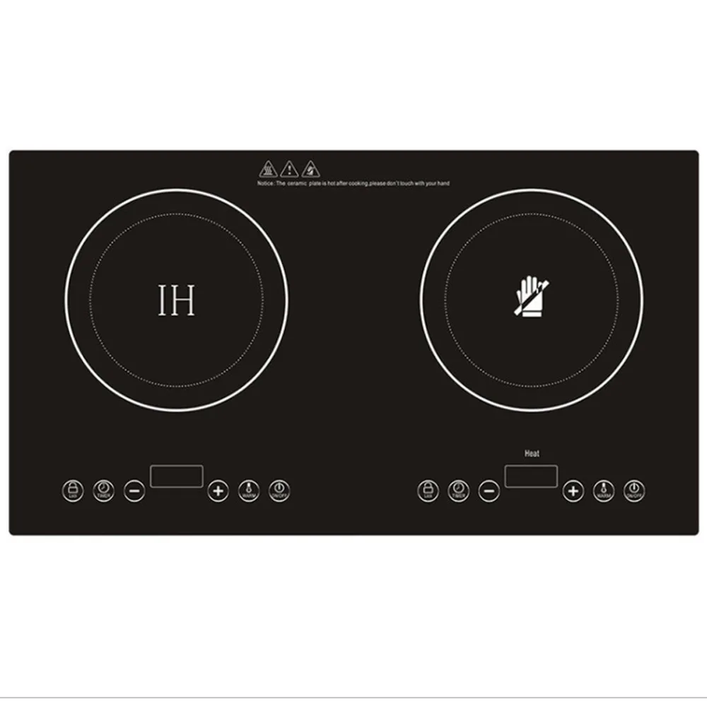 double head ceramic stove double burner household original imported mute stir fry embedded three eye induction cooker Embedded Double Induction Cooker Cooktop Stove Electric Cooker Ceramic Stove Household Kitchen Double Induction Cooker Stove