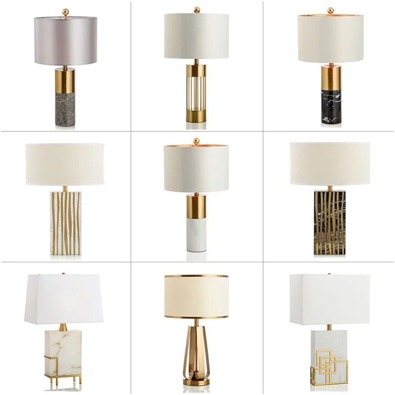 

Marble Desk Lamp Bedroom Bedside Cupboard Post Modern Chinese Style Light Luxurious Model Tenant Hall Cloud Stone Table Lamp