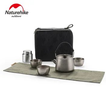 

Naturehike Titanium Tea Set Outdoor Tea Making Device Titanium Teapot Titanium Cup Pure Titanium Kung Fu Tea Set