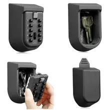 

Wall Mounted Key Safe Storage Organizer Box With Combination Lock 10-Digital Password Weatherproof Cover For Home Outdoor Use