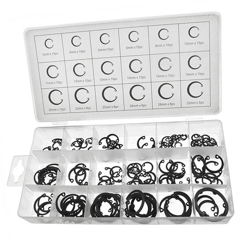 

180pcs Set Internal Circlip Set Retaining Clips Snap Ring Fixing Fastener Kit Durable And Practical