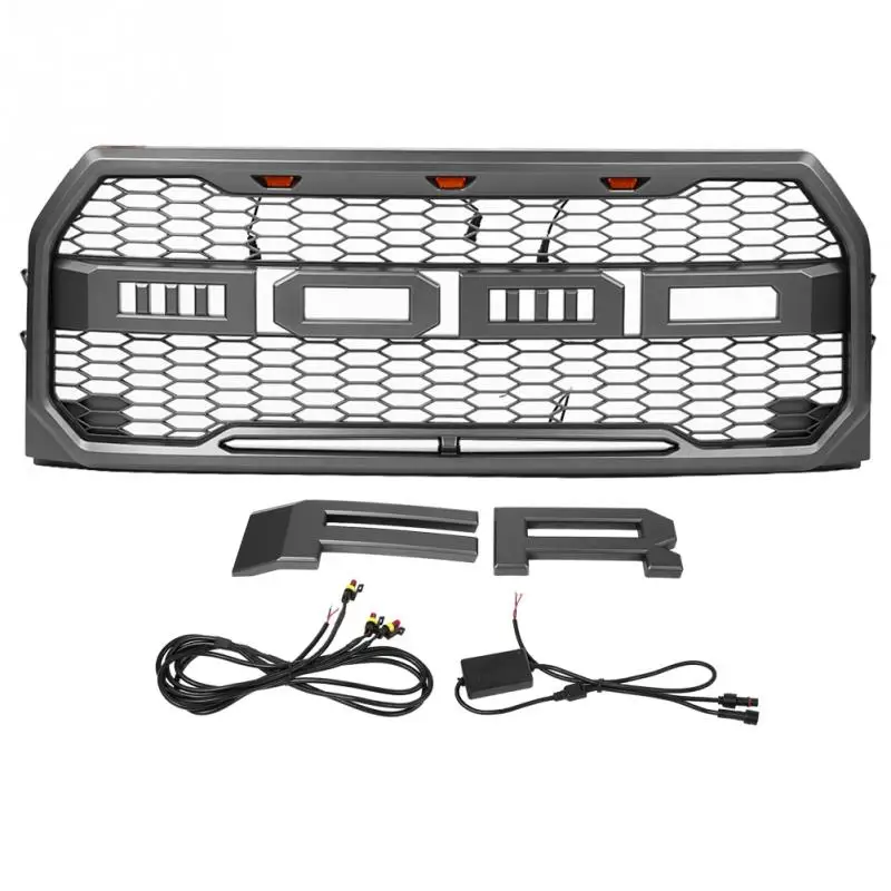 

Для Ford F-150 2015-2017 Раптор стильный преобразователь передний бампер решетка гриль Daytona серый автомобильные аксессуары