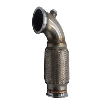 

3" V-Band To V Band Downpipe Low Profile 90 Degree W/Flex Bellow,O2