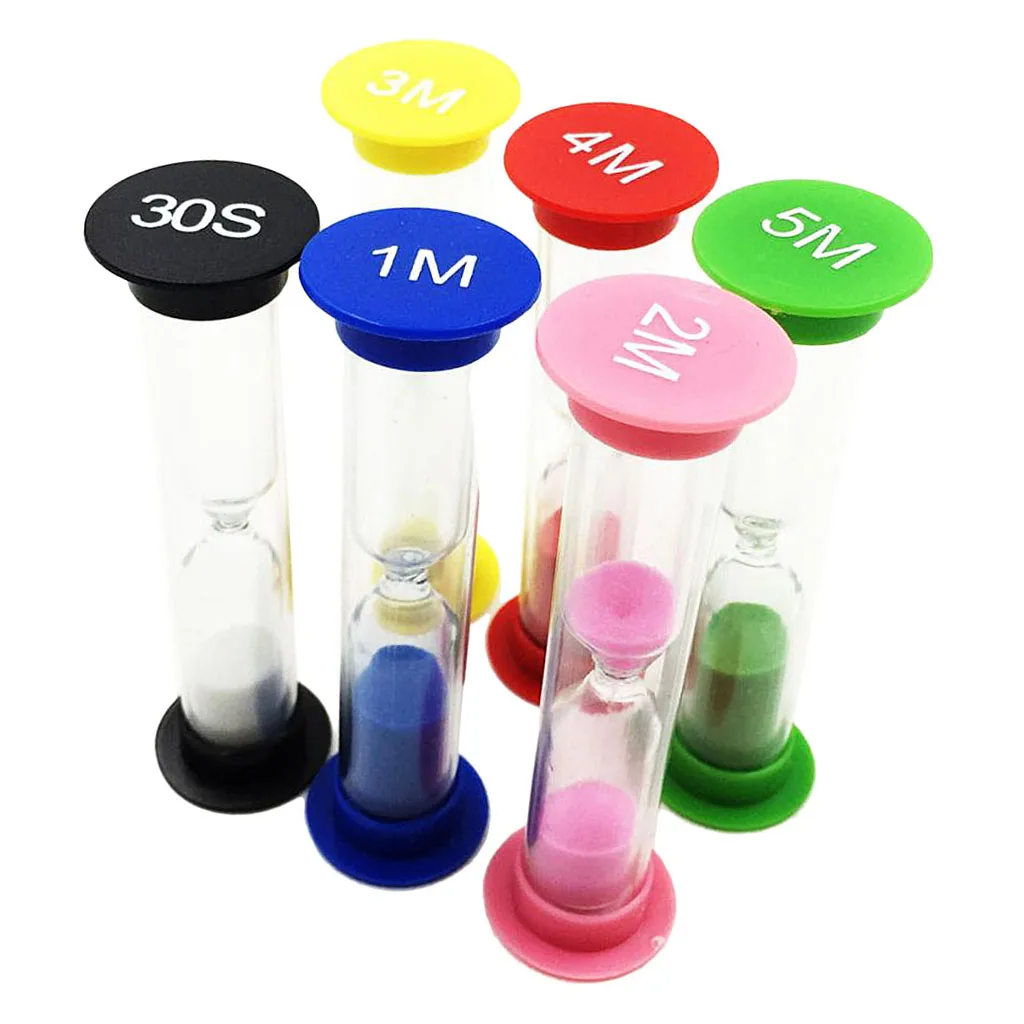 6 Colors Home Decor Desktop Sand Clock 1 2 3 4 5 Mins 30s Hourglass Timer
