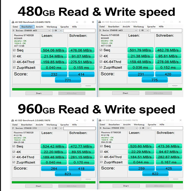 Reeinno ssd жесткий диск 1 ТБ 480GB Внутренний твердотельный накопитель SATA 2.5 for ноутбук