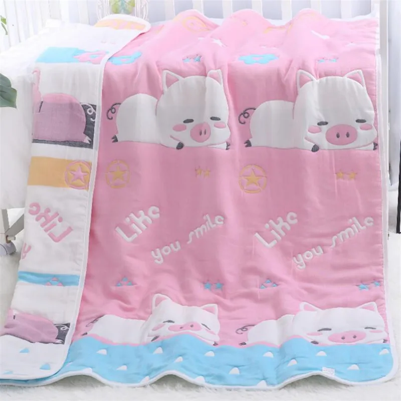 Kids Sleeping Blanket Autumn Winter Warm Muslin Cotton 10 Layers 120x150cm