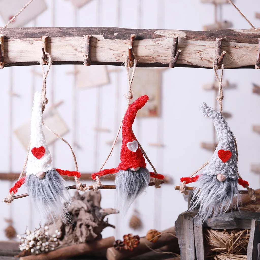 

Christmas Dolls Hanging Mini Pine Cone Decorative Dolls Pendants for Decorating Door Christmas Tree Fireplace Window Decoration
