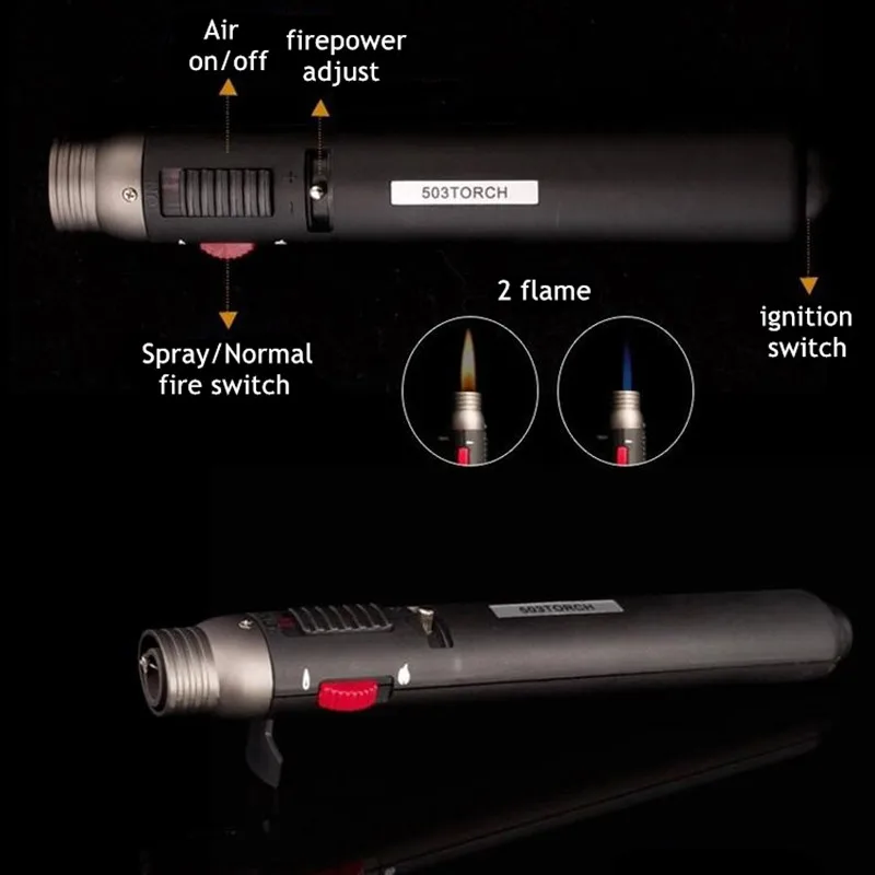 BBQ buy Mini Jet Pencil Flame 503 Torch Butane Gas Fuel Welding Soldering Lighter Jet Flame Portable Pen Butane not Include 5
