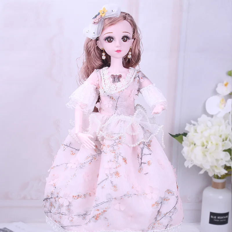 

60cm Baby Comfort Toy Princess Doll Body Jointed Dolls with Clothes Outfit Shoes Wig Hair Makeup Best Birthday Gift for Girls