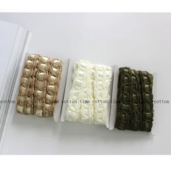

5yards Yarn Braid Trim 2cm Soft Tweed Ribbon Webbing Cream Quality Sewing Accessory for bag garment free shipping